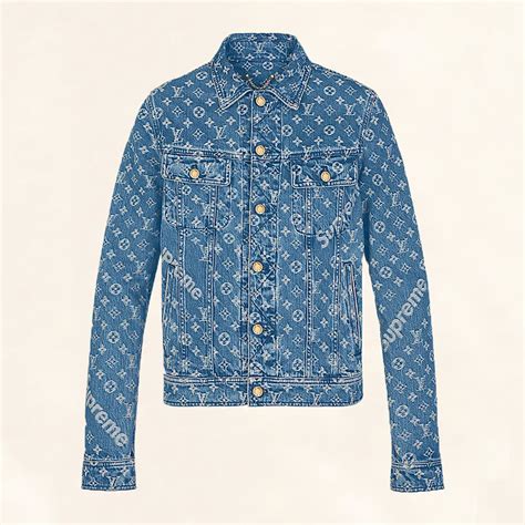 supreme louis vuitton jacket blue|Louis Vuitton supreme monogram.